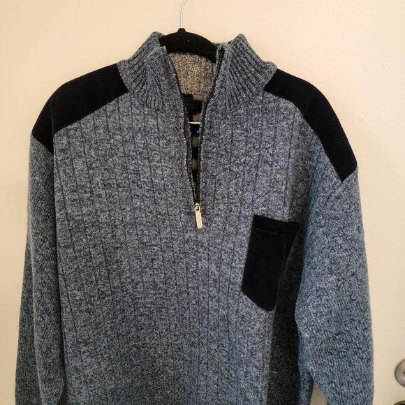 Gioberti Wool and faux suede sweater - Picture 3 of 5